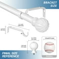 thumbnail image 5 of Urbanest 1" Adjustable Curtain Rod Set with Fluted Ball Finial Metal Window Drapery Rod, Modern Design, 5 of 6