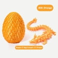 thumbnail image 2 of EROCK 3D Printed Dragon in Egg, Full Articulated Dragon Crystal Dragon with Dragon Egg, Home Office Decor Executive Desk Toys, Adults Fidget Toys for Autism/ADHD (Silk Orange, 12"), 2 of 12