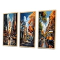 thumbnail image 3 of Designart "Yellow Grey New York City composition" Cityscapes Framed Wall Art Set Of 3 - Yellow New York Frame Gallery Wall Set For Home Decor, 3 of 7