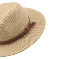 thumbnail image 7 of Bohemia Wide Hat Panama Adjustable Straw Hats for Holiday Khaki Khaki 2, 7 of 7