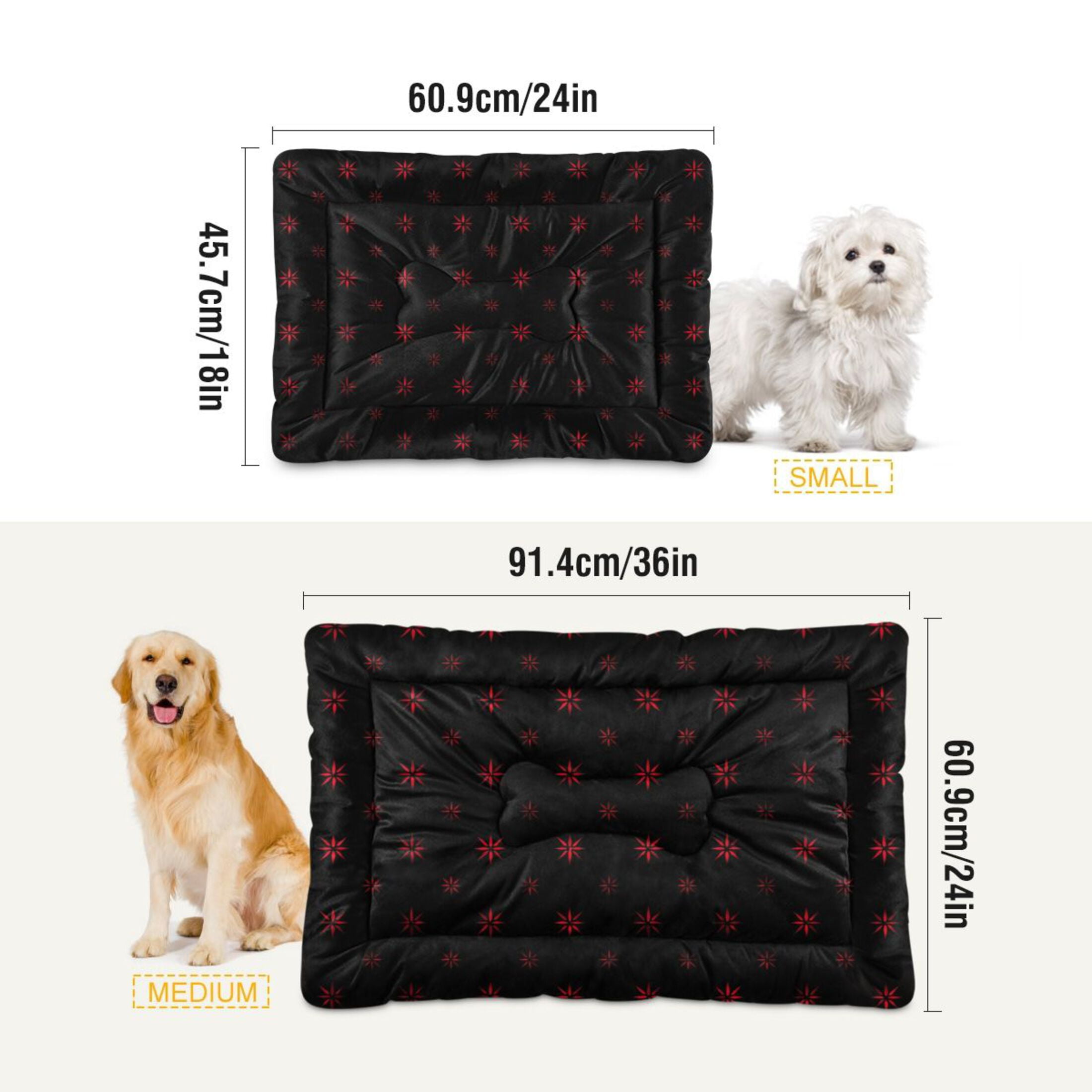 Cozy Mat Pet Bed Indoor Outdoor Warm Soft For Cat Dog Puppy(S/M) Star Shapes Pattern
