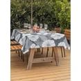 thumbnail image 4 of 54x80 Inch Outdoor Tablecloth with Umbrella Hole Zipper Rectangle Country Flowers Rectangular Tablecloths Outside Waterproof Gray Retro Pastoral Botanical Floral Patio Table Cover for Picnic Party, 4 of 8