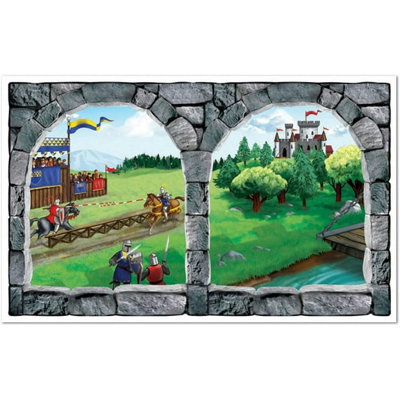 PMU Halloween Party Accessory Decoration Castle Window Insta-View 38in x 62in (1/pkg) Pkg/1