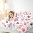thumbnail image 3 of Feelyou Kawaii Ghost Full Size Comforter Sets, Cute Witch Hat Bedding Comforter Set, Pink White, Halloween Reversible, 3 Pieces, 1 Comforter and 2 Pillowcases, 3 of 7