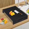 thumbnail image 3 of Black Carbon Steel Stove Cover - 21.26"x14.57" Nano Spray Molded, 44lb Capacity, Multi-Use Kitchen Tray for Home/Restaurant/Camping, 3 of 11