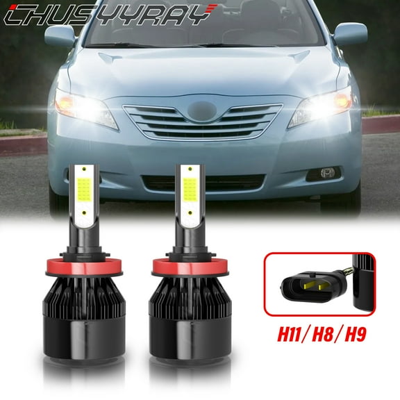 For Toyota Camry 2007-2018 H11/H8/H9 LED Headlight Low Beam Bulbs Combo Kit Super Bright White 2Pcs