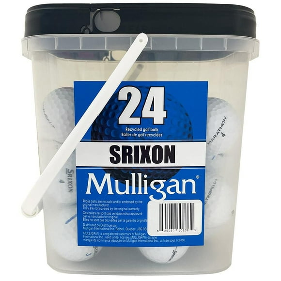 Mulligan International Srixon Golf Balls Bucket #10238, 24 recycled golf balls