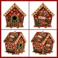thumbnail image 4 of Christmas Pearl Diamond Art House Ornament, 7.87in 3D Red Wooden House DIY Rhinestone Painting Kit, Stocking Holly Snowflake Festive Pattern for Mantel Tabletop Xmas Decor, 4 of 6