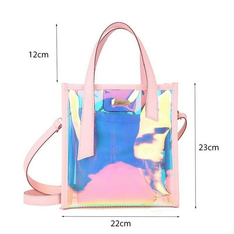 Women Hologram Transparent Shoulder Bag Clear Laser Handbag Holographic Purse