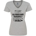 thumbnail image 3 of Inktastic My Aunt is a Respiratory Therapist and a Hero Women's V-Neck T-Shirt, 3 of 5