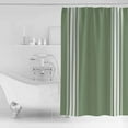 thumbnail image 2 of Sage Dark Shower Curtain, 60" x 72", Green White Striped Waterproof Bathroom Curtain Washable Shower Curtain Set with 12 Hooks, 2 of 6