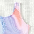 thumbnail image 5 of CAICJ98 Girls' One-Piece Swimwear Cute Tie Dye Side Cutout Swimwear Summer Quick Dry Beach Hawaiian Bathing Suits for Girls (Purple,11-12 Years), 5 of 6
