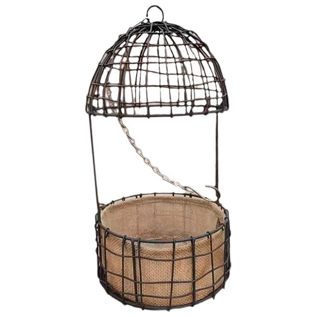Maceta colgante de metal de 7,87 pulgadas, cesta colgante con cadena, macetas colgantes para jardín