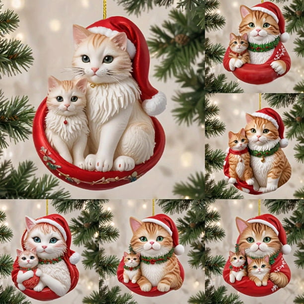 Xihbxyly Compras En Línea Adorno para Árbol de Navidad 2024 Adorno Navideño 2024 Colgante Navideño Acrílico 2D Adornos Colgantes para Árbol de Navidad Fiestas Decoración Del Hogar para Coche