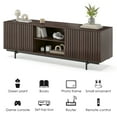 thumbnail image 4 of STARY Rattan TV Stand for TVs, Wood TV Stand Mid Century Modern TV Stand TV Media Console with Drawer and 2 Cabinets, Boho Entertainment Center for Living Room, 4 of 6