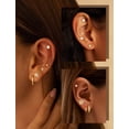 thumbnail image 2 of Hypoallergenic Gold Stud Earrings for Women - 14k Gold Plated Surgical Stainless Steel Flat back Earrings Small Huggie Hoop Flatback Earring for Sensitive Ears Screw Back Cartilage Piercing Jewelry, 2 of 6