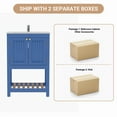 thumbnail image 6 of KZElegy 24" Bathroom Vanity with Ceramic Sink Freestanding Bathroom Storage Cabinet with 2 Soft-closing Door and Open Shelf,Blue, 6 of 8
