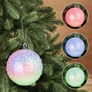4 Inch RGB Christmas Battery Powered Ball Lights, LED Lighted Ornament,Ideal for Bedroom & Christmas Tree Decoration