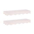 thumbnail image 4 of Kate and Laurel Maida Modern Decorative Wavy Wall Floating Shelves, Set of 2, 24 x 8, Pink, Functional Scalloped Kitchen and Bathroom Shelves for Above Toilet or Cute Dorm Room Bookshelves, 4 of 9