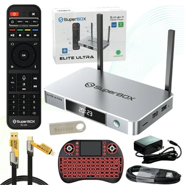 S6 Elite Ultra Superbox for TV 2025 Fully Loaded, Wireless Voice Remote Included, 1000M Ethernet Port Super Box with Voice Remote, 4G RAM 128G ROM, 6K, Easy Setup Guide by Authorised Seller