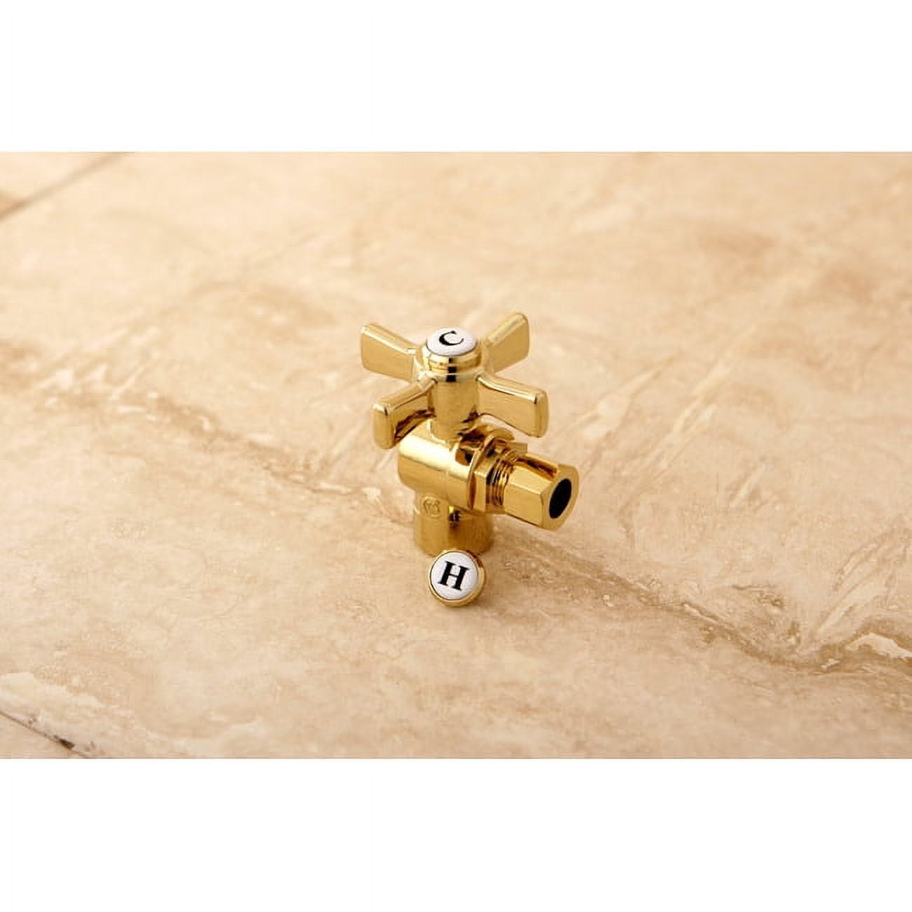 Kingston Brass CC43201ZX 1/2" Sweat x 3/8" OD Comp Angle Stop Valve, Polished Chrome