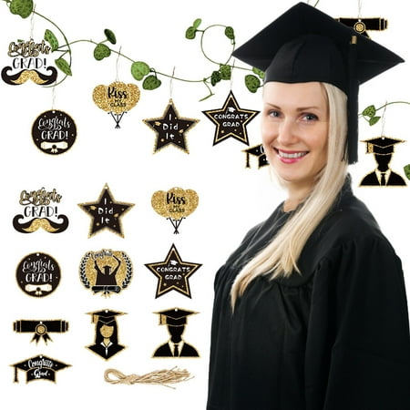 Farmhouse Wreath Graduation Party Decoration Graduation Gift Tags Graduation Seasons Hanging Paper Pendant Graduation Tree Ornaments For Graduation Party Supplies Gold Graduation Household Pendant