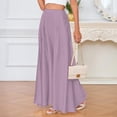thumbnail image 2 of adaychics Satin Maxi Skirt High Waisted Womens Satin Skirts A Line Casual Summer Outfit with Pockets for Parties, 2 of 6