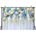 thumbnail image 3 of Floral Wedding Backdrop White Blue Spring Floral Bridal Shower Photography Background for Women Girl Flower Birthday Party Decorations Banner Supplies Photo Booth Props, 3 of 7