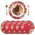 thumbnail image 5 of Ryvnso Christmas Snowflakes Round Plate Mats Dining Table Placemat Set of 4 for Holiday Decoration, 5 of 7