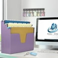 thumbnail image 5 of Acrimet 3-Tier Horizontal Hanging File Folder Holder Organizer, Letter Size, Ladder-Style, Open-Top Plastic File Box for Office, Home & School, Solid Purple, 5 of 6