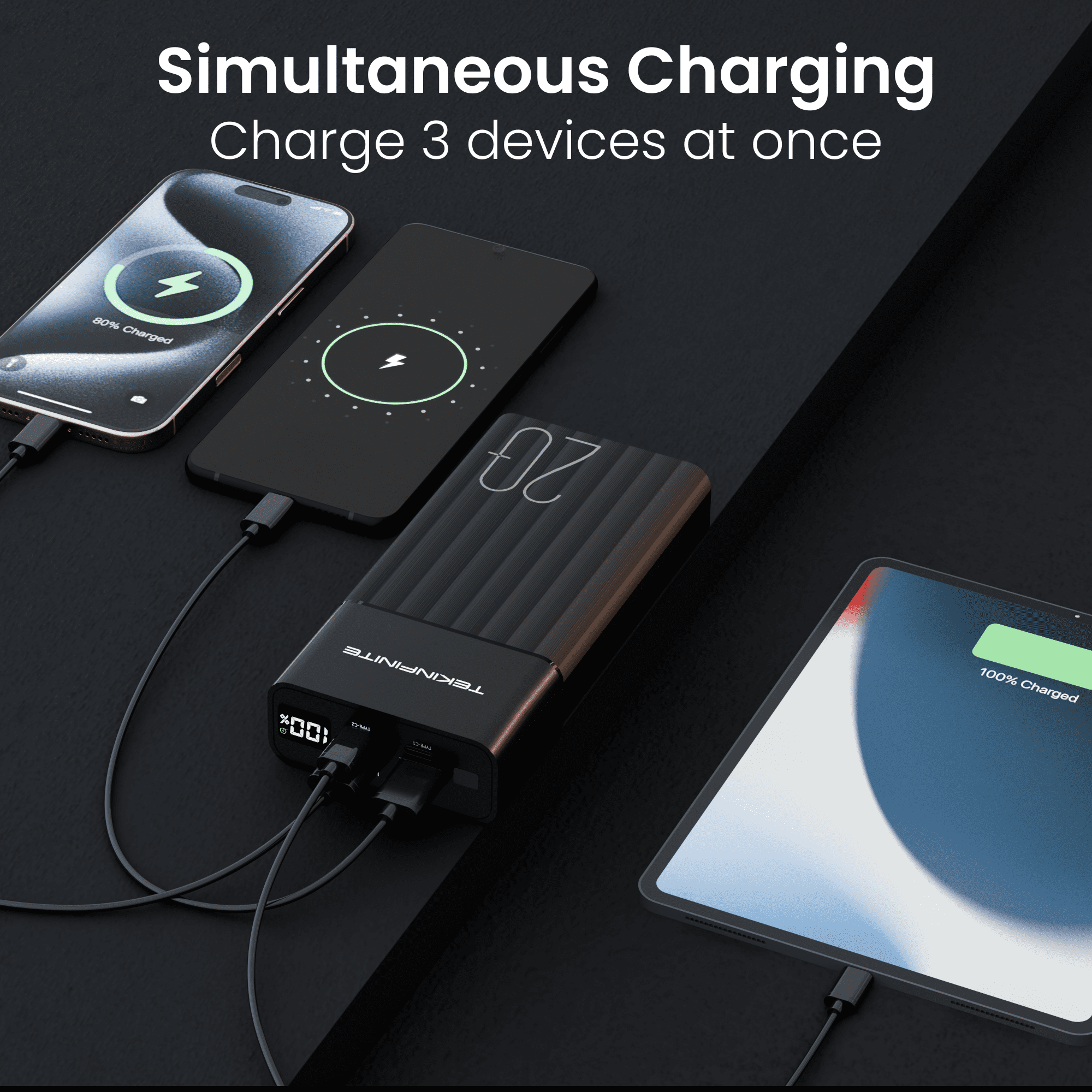 PowerPulse20K USB-C Power Bank, 20000mAh 22.5W Fast Charging Portable Charger with Display