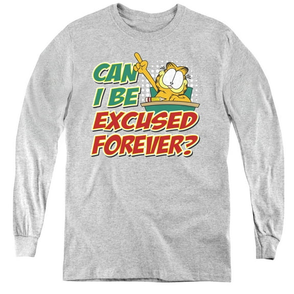 Garfield - Excused Forever - Youth Long Sleeve Shirt - Large
