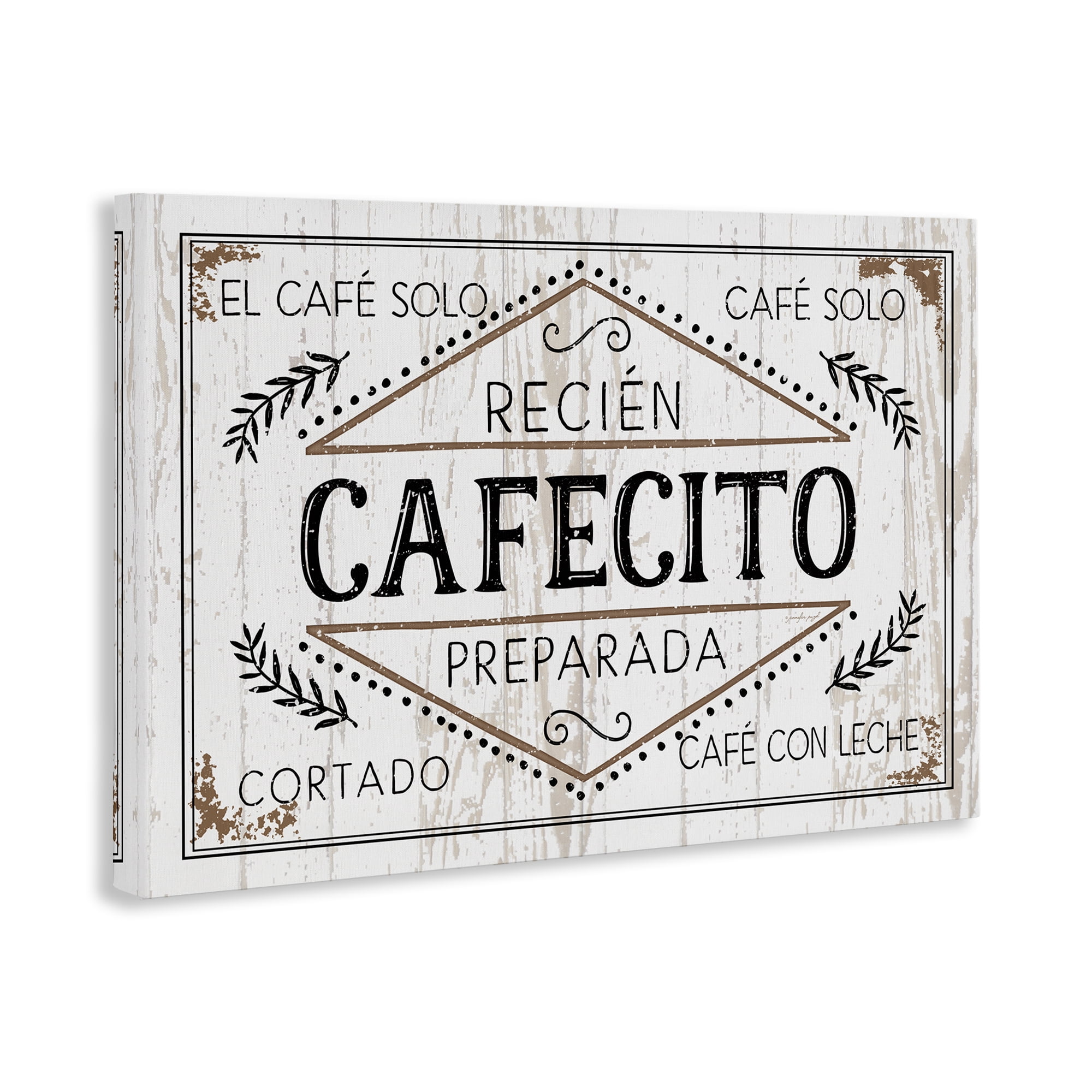 Stupell Industries Cafecito Recién Preparado Vintage Food & Beverage Painting Wrapped Canvas Art Print Wall Art, 24 x 16