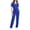 A192 Blue, variant on Women's Scrub Sets V-Neck Medical Uniforms with Tie Waist Nursing Scrubs Short Sleeve Top and Straight Leg Cargo Pants Multi-Pocket Stretch Workwear