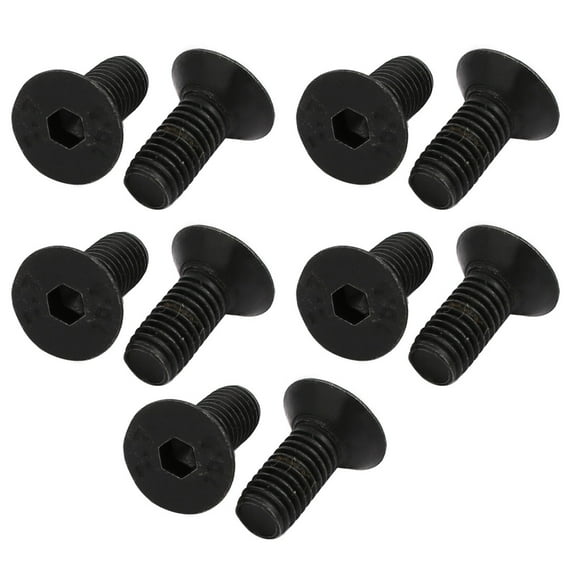 Unique Bargains 10pcs M5x12mm Flat Countersunk Head Hex Socket Left Hand Thread Bolt DIN7991