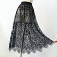 thumbnail image 2 of 2 Length Elegant Black Skirt White Lace Transparent Long Tulle Skirt Ladies Elastic High Waist Beach Midi Skirt Drop shipping, 2 of 6