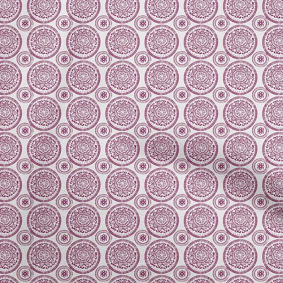 oneOone Cotton Silk Dark Magenta Fabric Block Sewing Material Print Fabric By The Yard 42 Inch Wide-3D
