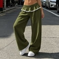 thumbnail image 6 of Wide Leg Sweatpants for Women Fashion Solid Color Loose Elastic Waist High Waist Straight Leg Long Pants With Lace Pockets, 6 of 6