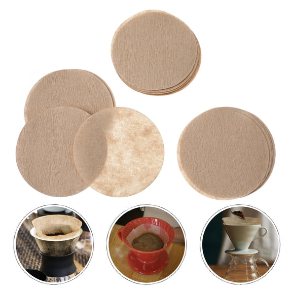 CRILSTYLEO 300Pcs Round Paper Coffee Filters Unbleached Natural Beige for Coffee Machines