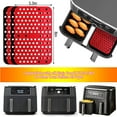 thumbnail image 2 of Reusable Silicone Air Fryer Liners for Ninja Foodi Dual Air Fryer DZ201, Non-Stick Air Fryer Accessories Parchment Paper,4 x air fryer pad,Black&Red, 2 of 7