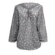thumbnail image 4 of Top de manga farol con estampado de lunares y cordón cruzado con cuello en V para mujer Fridja czfsfas4608, 4 of 5
