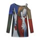 thumbnail image 4 of Camiseta de manga larga estampada con hombros descubiertos vintage a la moda para mujer Fridja czfsfas5848, 4 of 5