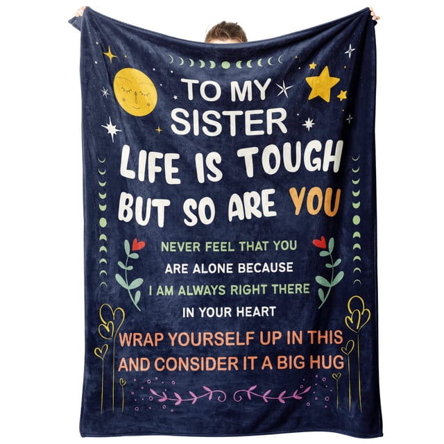 LHSHID Sister Gifts Blanket Gifts from Sister Birthday Gifts for Sister Mother's Day Christmas to My Sister Gift Fleece Blanket 50x60in