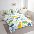 thumbnail image 3 of Manfei Teens Children Cute Dinosaur Bedding Comforter Set 7 Pieces,Kawaii Wildlife Dino Full Bedding Set Lightweight,Cute Woodland Animal Fitted Sheet Flat Sheet,Luxury Bedroom Decor,Reversible, 3 of 8