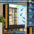 thumbnail image 4 of Commercial Refrigerator, 46 Cu. Ft Merchandiser Refrigerator with LED Light Box, Merchandiser Display Beverage Fridge 3-Door Upright Display Fridge, Swing Glass Door Display Fridge, 15 Adjustable Shel, 4 of 7