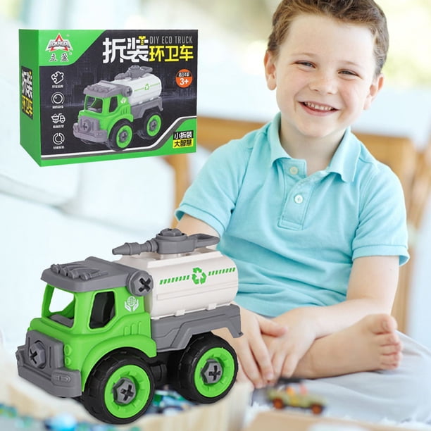 Fiudx Ofertas del día Kit de vehículo de montaje de tornillos para niños con kit de construcción de camión de basura