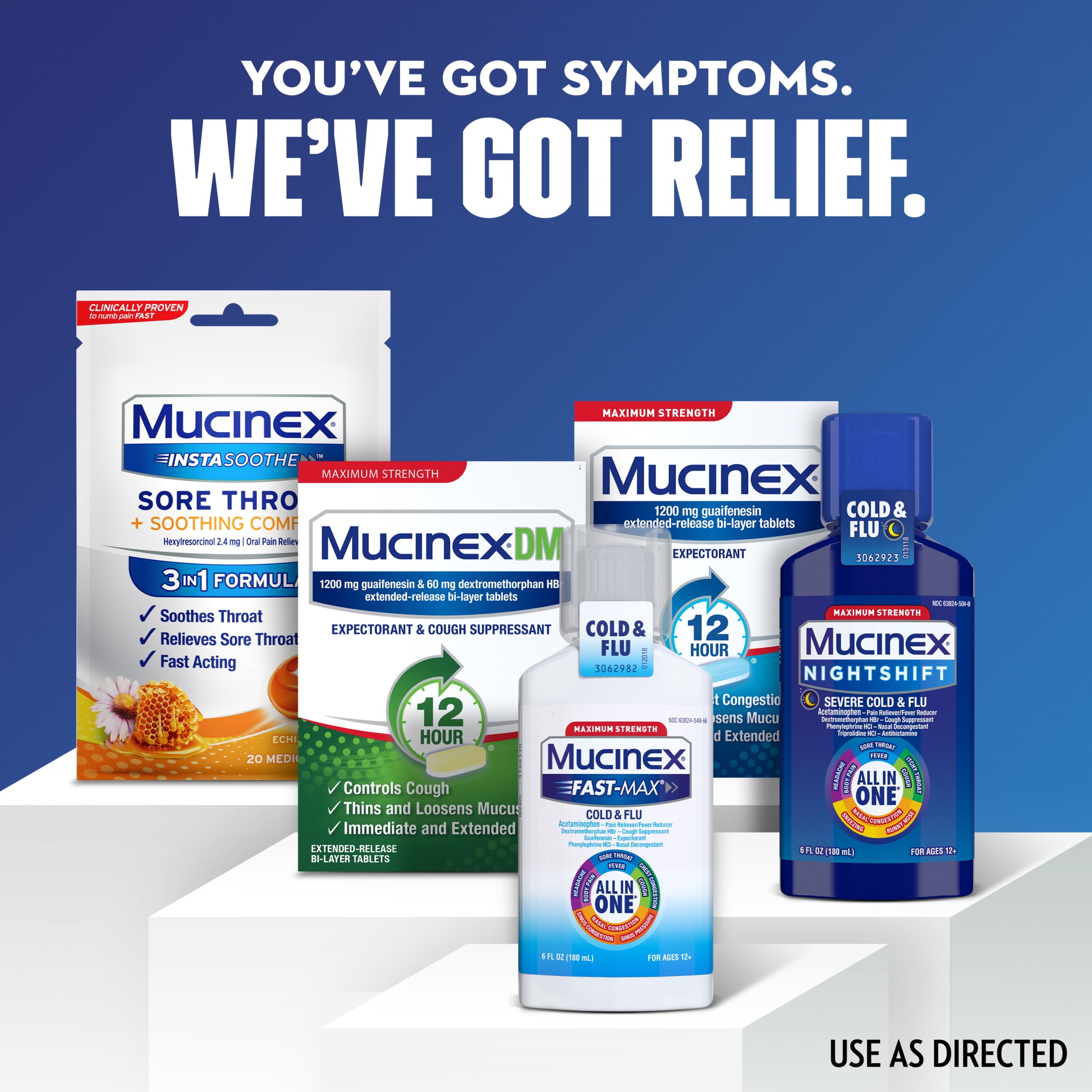 Mucinex Fast-Max Cold & Flu & Nightshift Severe Cold & Flu Medicine, OTC Cough Relief, 2x6 fl oz