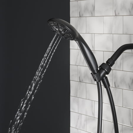 MAINSTAYS 5-SETTING HANDHELD SHOWER HEAD, MATTE BLACK