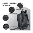 thumbnail image 4 of Mochila viaje 40L color negro diseño rayas, 4 of 5