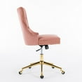 thumbnail image 2 of JAMPOOCA Velvet Button Tufted Swivel and Adjustable Height Office Chair with Casters, Pink, 2 of 9